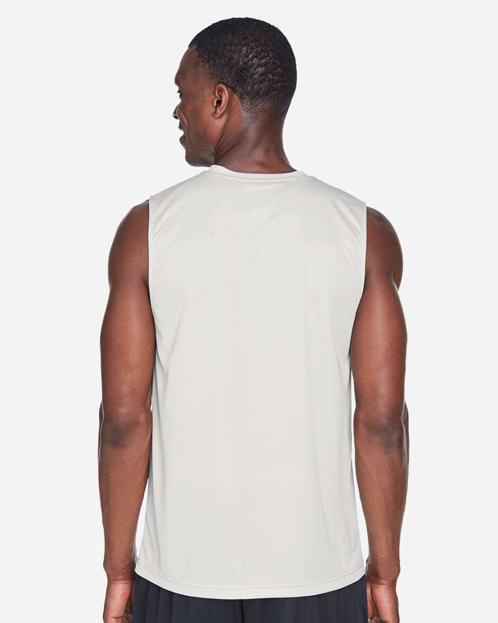 Men's Zone Performance Muscle T-Shirt - OnModelBack - B676D9352 - Sport Silver