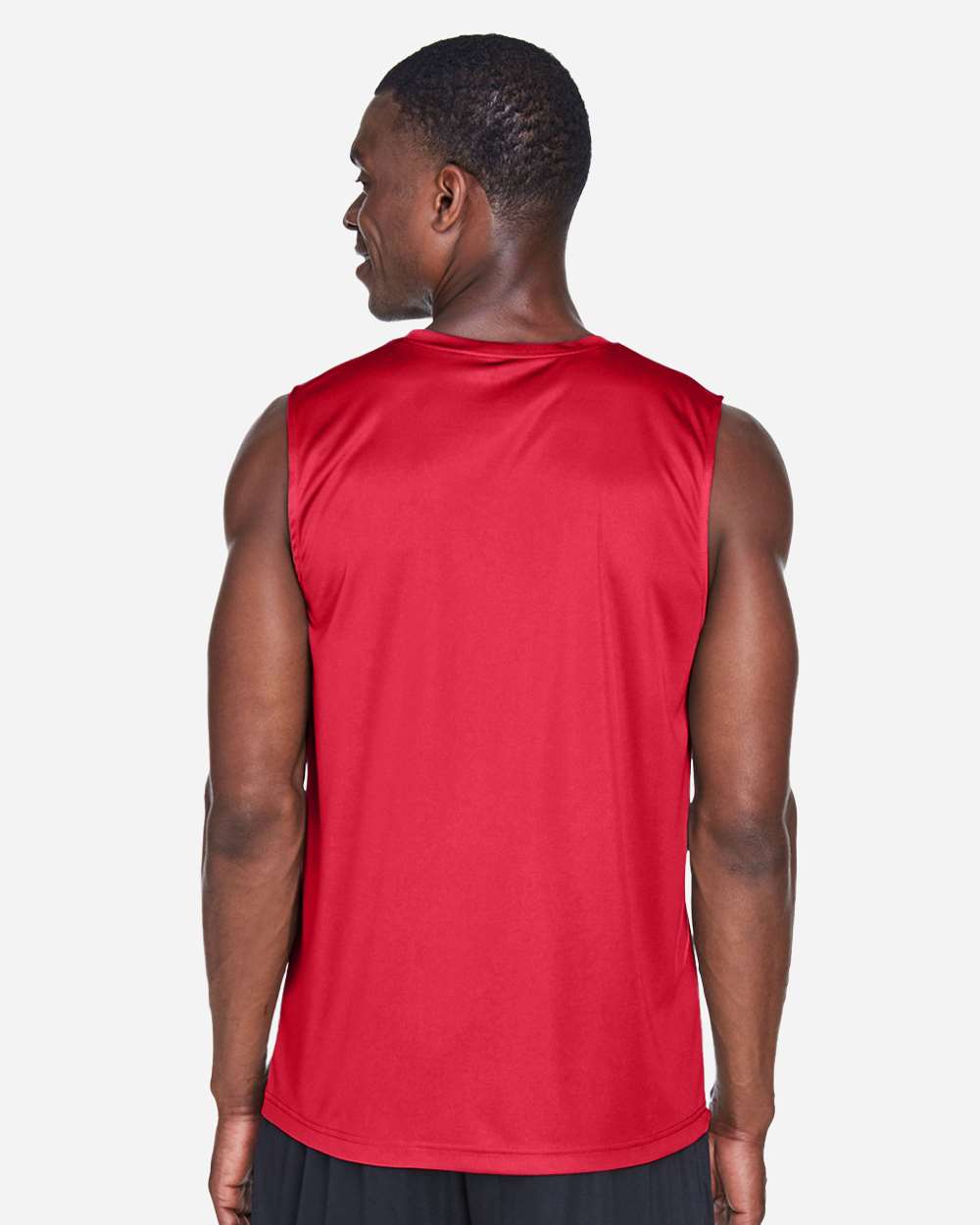 Men's Zone Performance Muscle T-Shirt - OnModelBack - B676D9702 - Sport Red