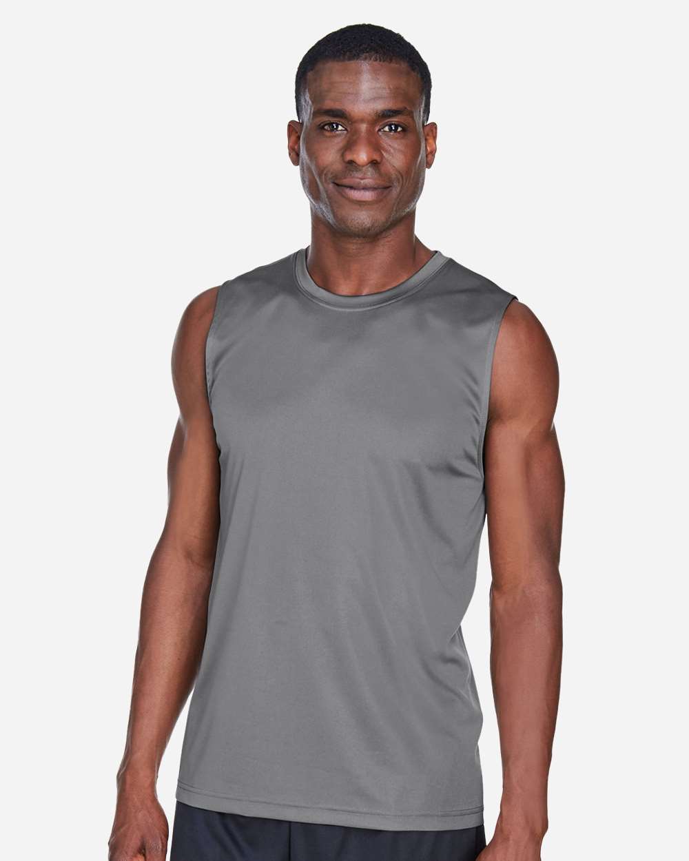 Men's Zone Performance Muscle T-Shirt - OnModelFront - B676D9132 - Sport Graphite
