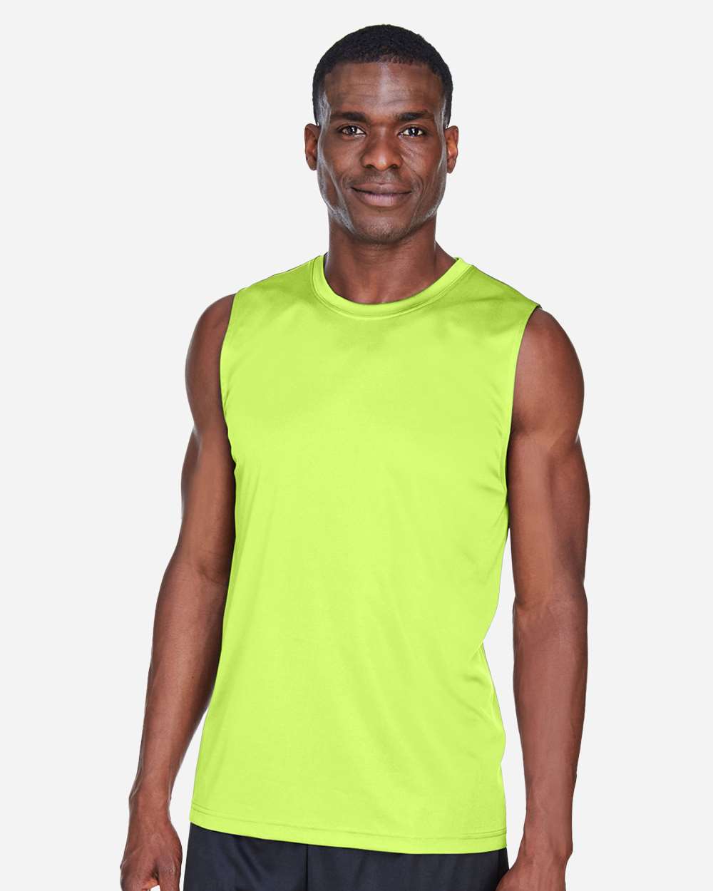 Men's Zone Performance Muscle T-Shirt - OnModelFront - B676D9172 - Safety Yellow