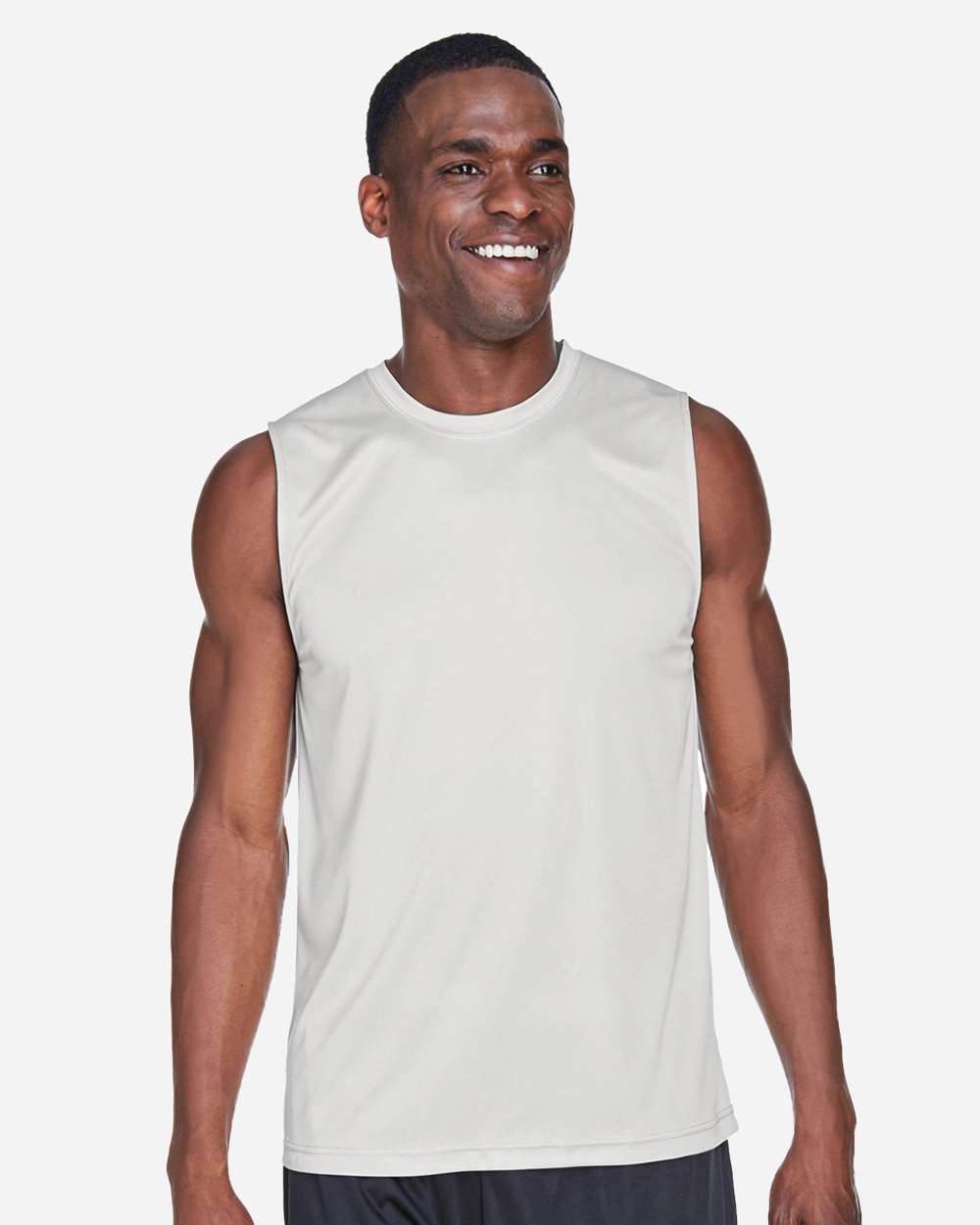 Men's Zone Performance Muscle T-Shirt - OnModelFront - B676D9352 - Sport Silver