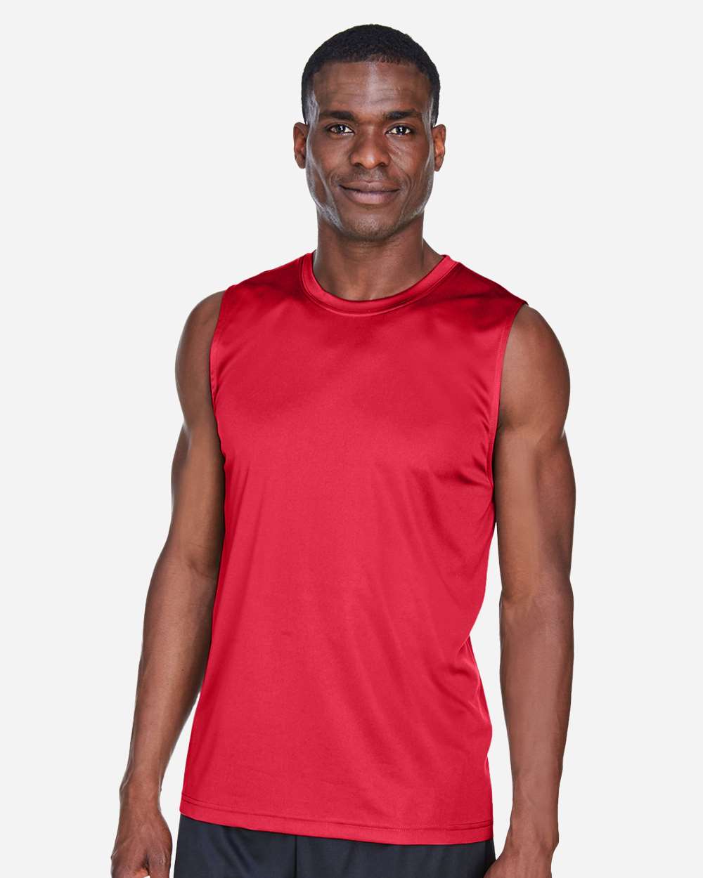 Men's Zone Performance Muscle T-Shirt - OnModelFront - B676D9702 - Sport Red