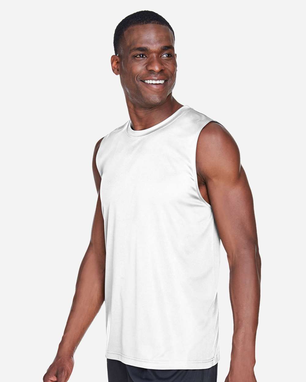 Men's Zone Performance Muscle T-Shirt - OnModelSide - B676D9002 - White