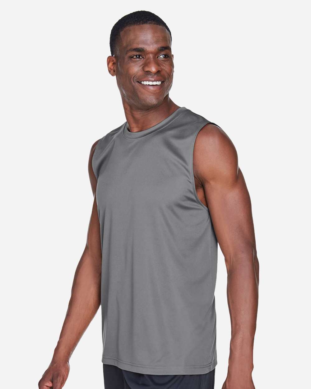 Men's Zone Performance Muscle T-Shirt - OnModelSide - B676D9132 - Sport Graphite