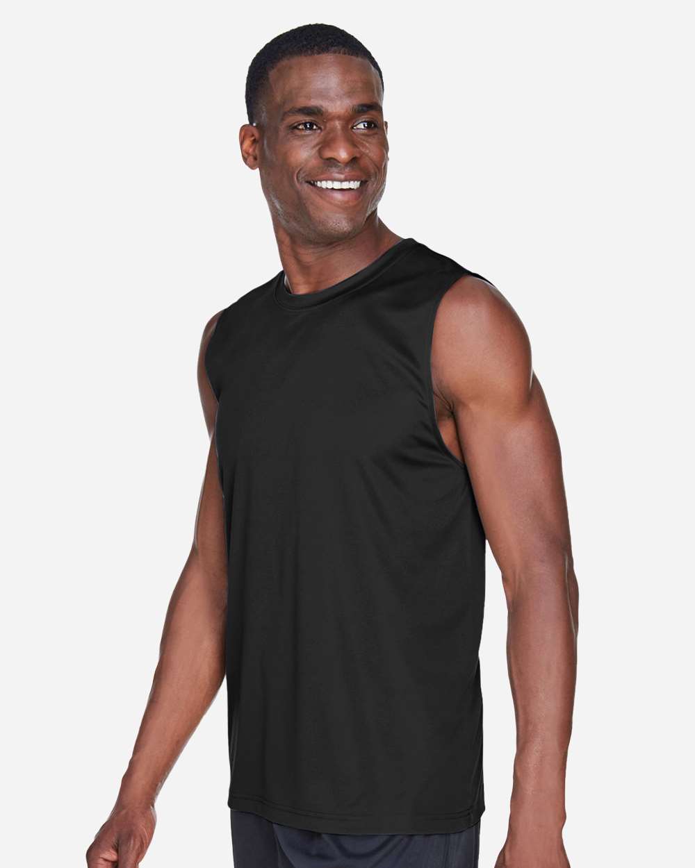 Men's Zone Performance Muscle T-Shirt - OnModelSide - B676D9502 - Black