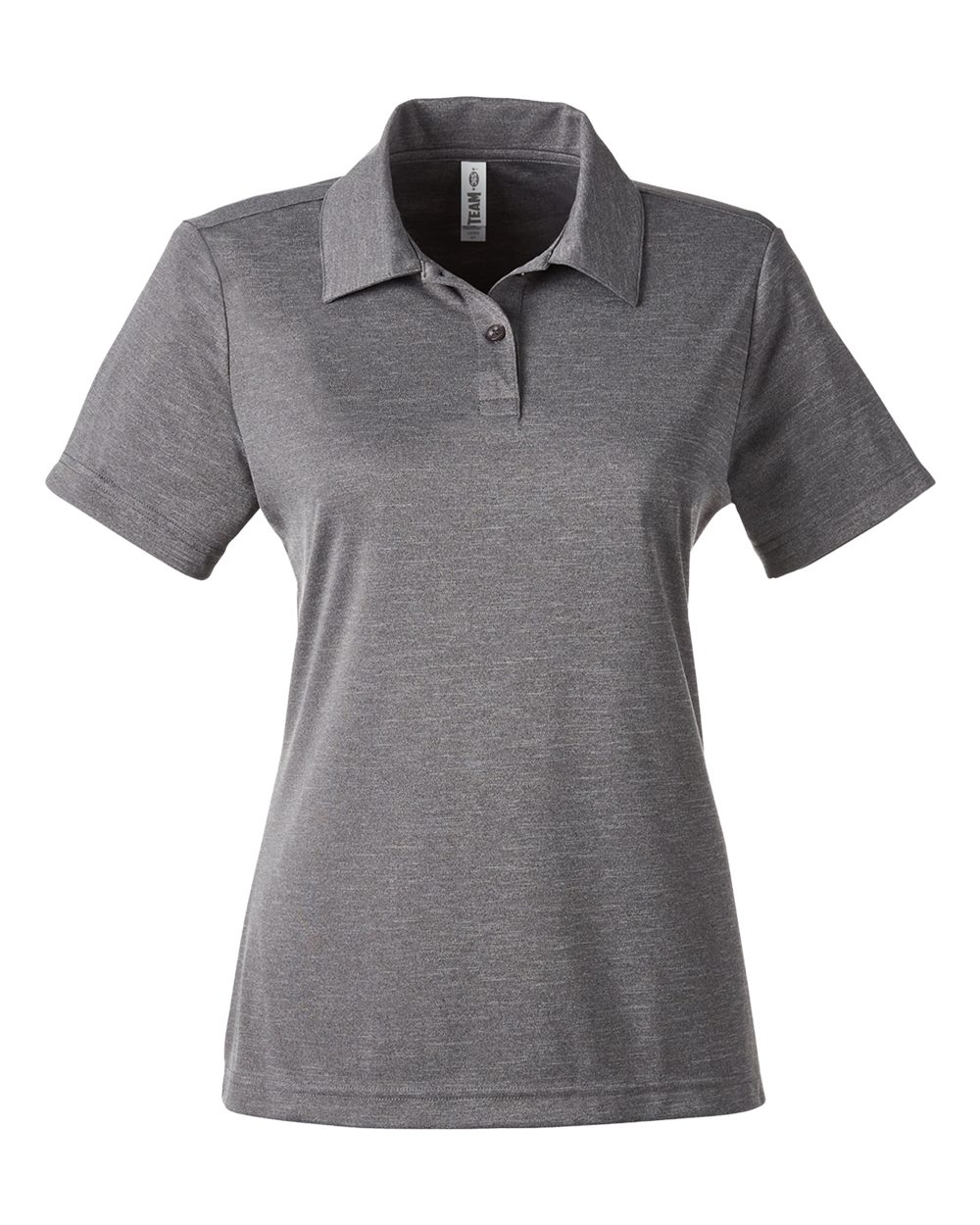 Women's Zone Sonic Heather Performance Polo - Front - B718D9022 - Dark Grey Heather