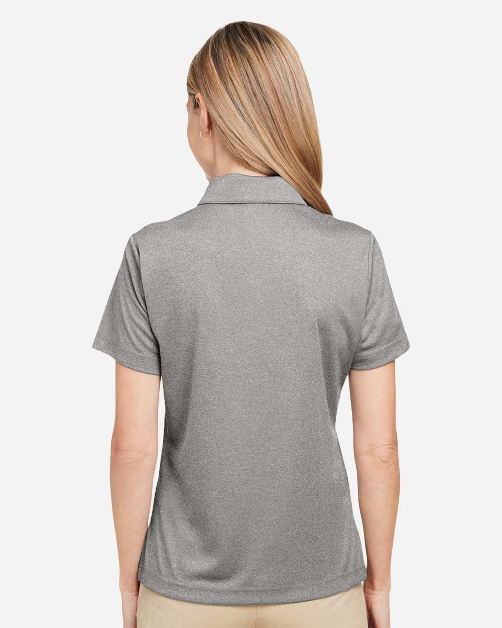 Women's Zone Sonic Heather Performance Polo - OnModelBack - B718D9102 - Athletic Heather