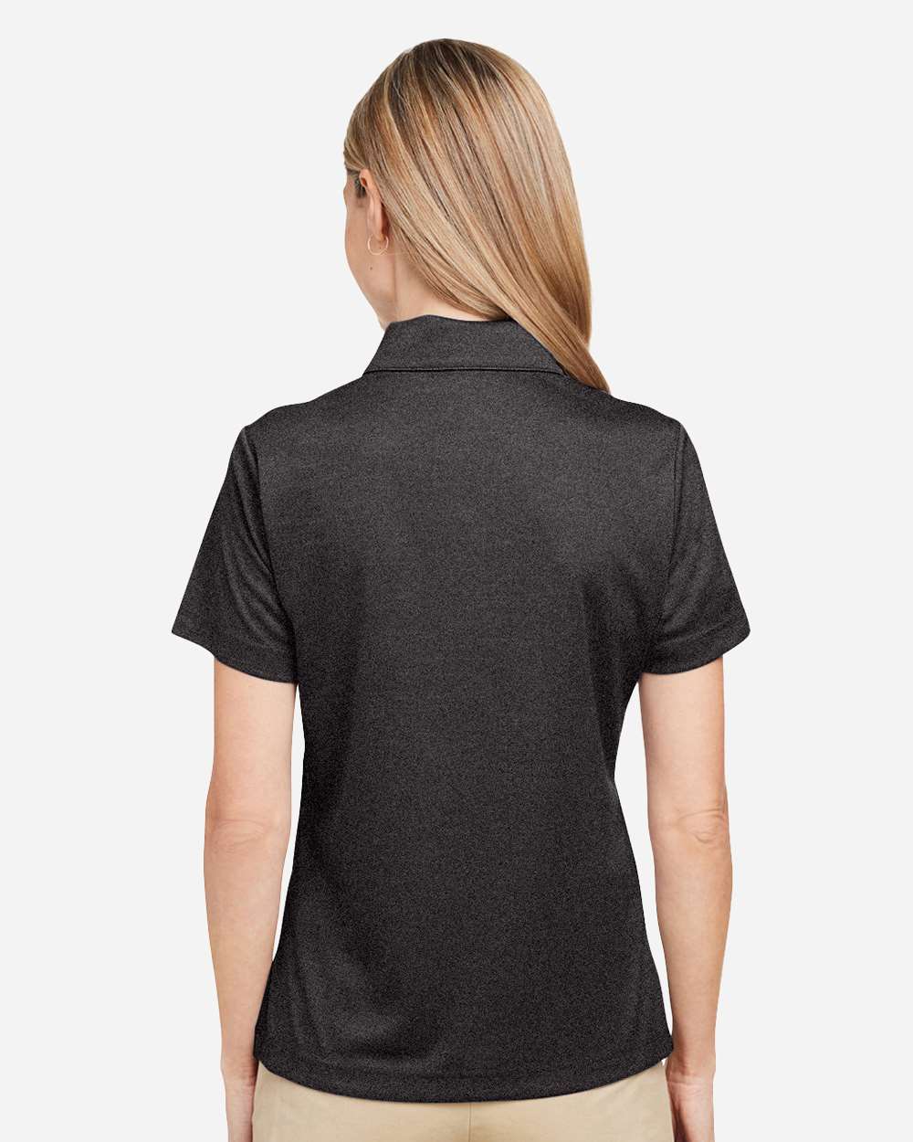 Women's Zone Sonic Heather Performance Polo - OnModelBack - B718D9502 - Black Heather