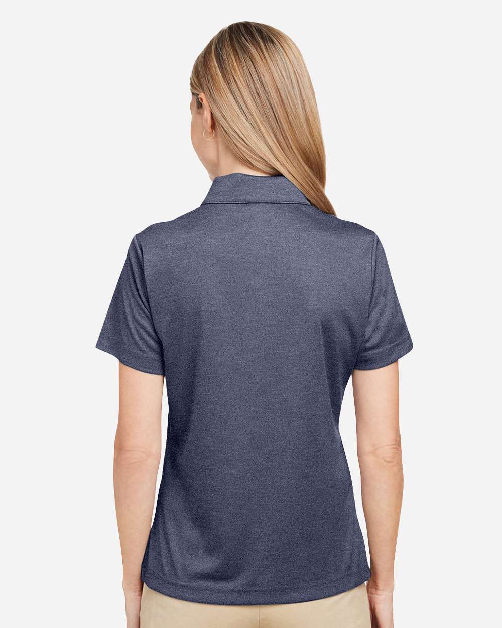 Women's Zone Sonic Heather Performance Polo - OnModelBack - B718D9652 - Sport Dark Navy Heather