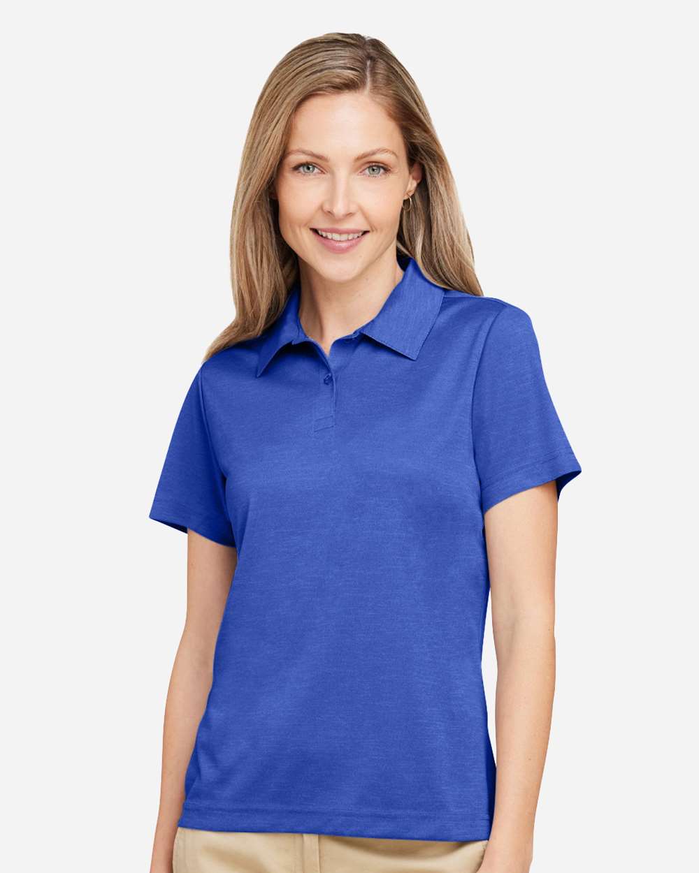 Women's Zone Sonic Heather Performance Polo - OnModelFront - B718D9752 - Sport Royal Heather