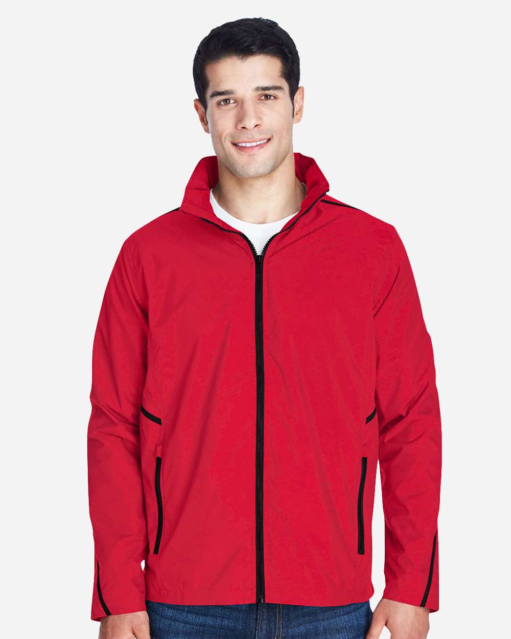 Unisex Conquest Jacket with Mesh Lining - OnModelFront - B726D9702 - Sport Red