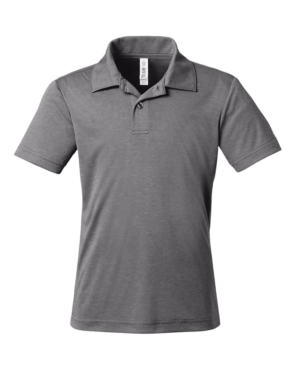 Youth Zone Sonic Heather Performance Polo - Front - B719D9023 - Dark Grey Heather