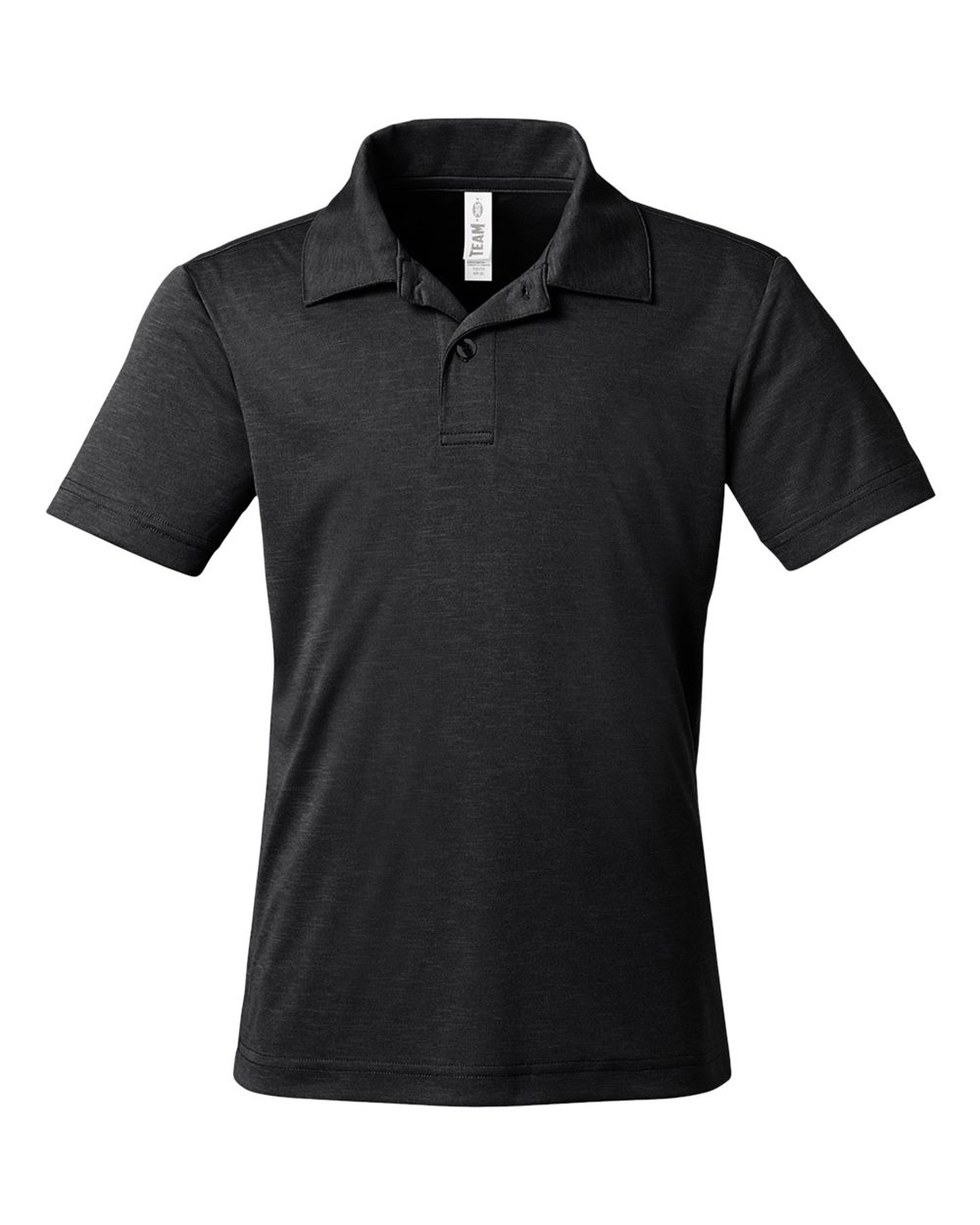 Youth Zone Sonic Heather Performance Polo - Front - B719D9503 - Black Heather