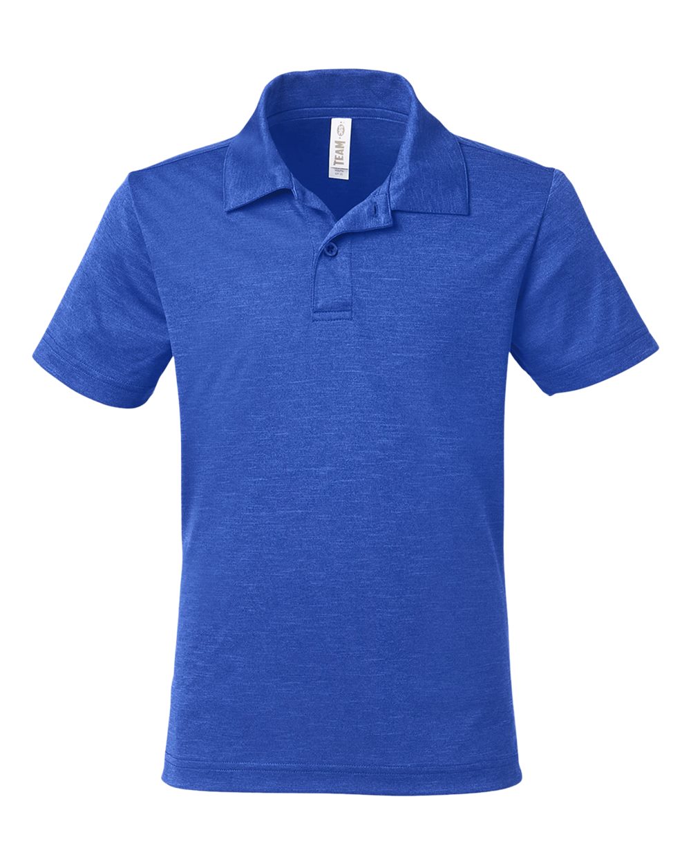 Youth Zone Sonic Heather Performance Polo - Front - B719D9753 - Sport Royal Heather