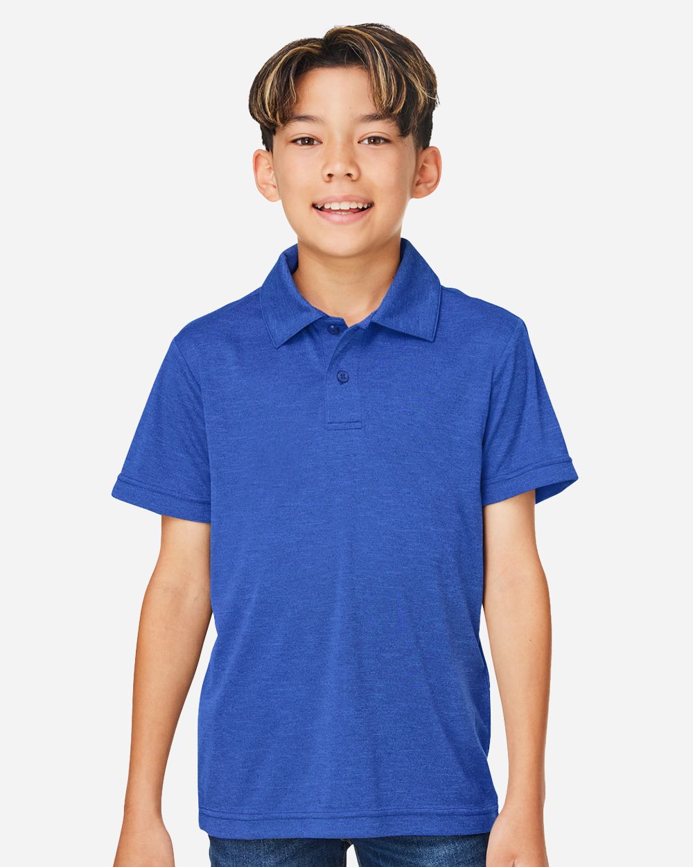 Youth Zone Sonic Heather Performance Polo - styleImage
