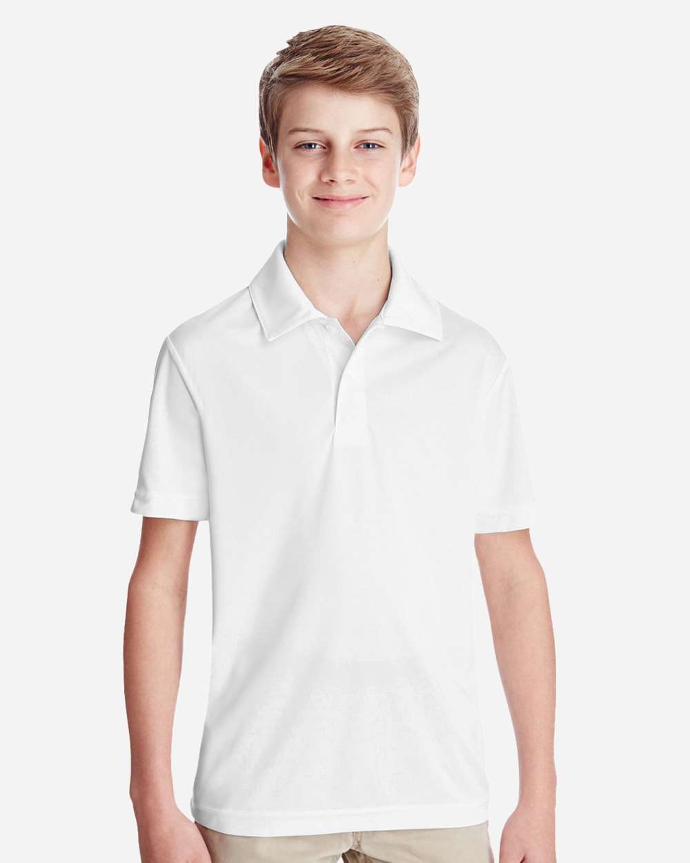 Youth Zone Performance Polo - OnModelFront - B724D9003 - White