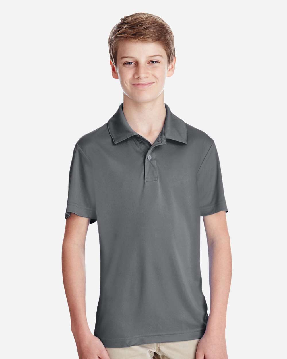 Youth Zone Performance Polo - OnModelFront - B724D9133 - Sport Graphite