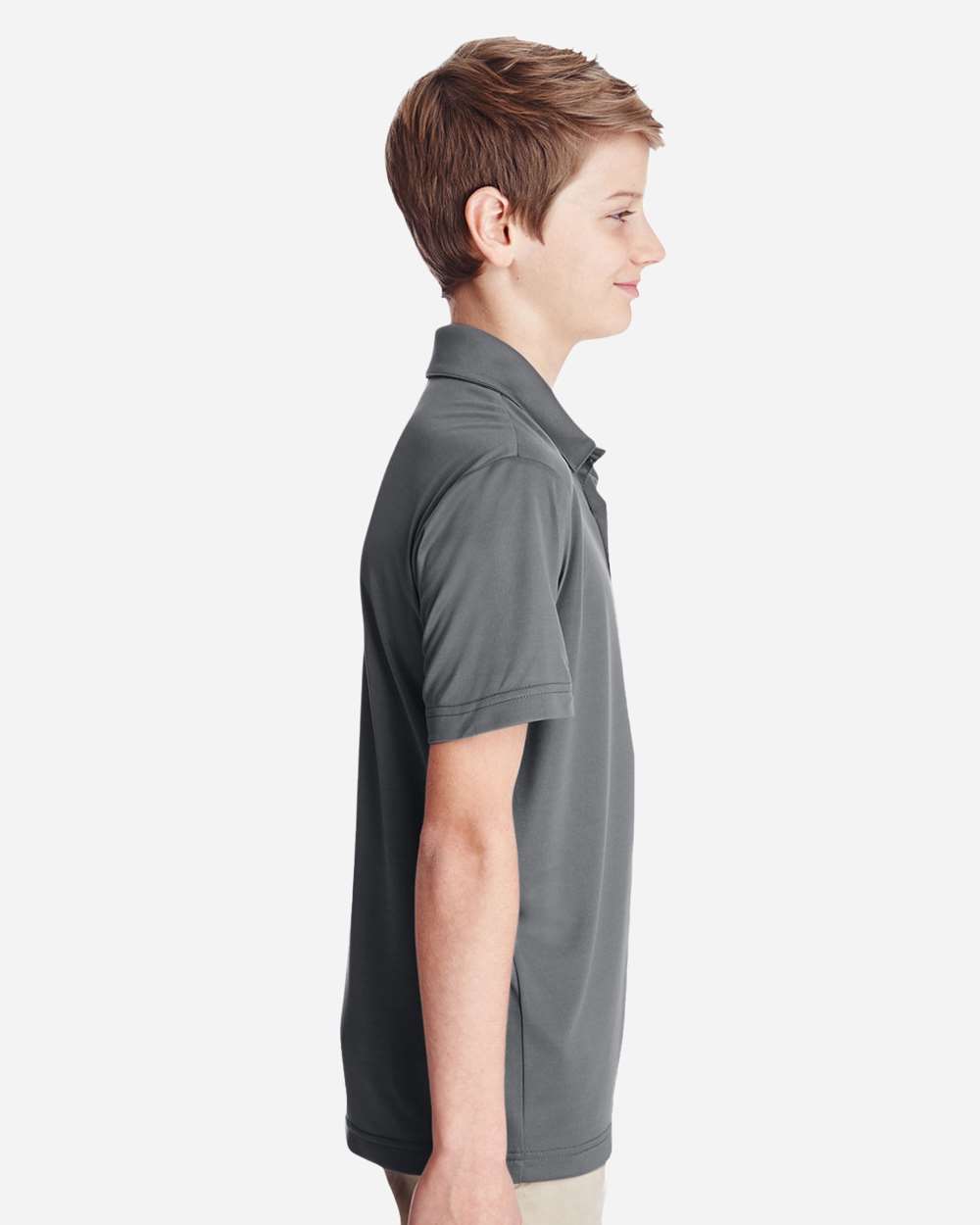 Youth Zone Performance Polo - OnModelSide - B724D9133 - Sport Graphite