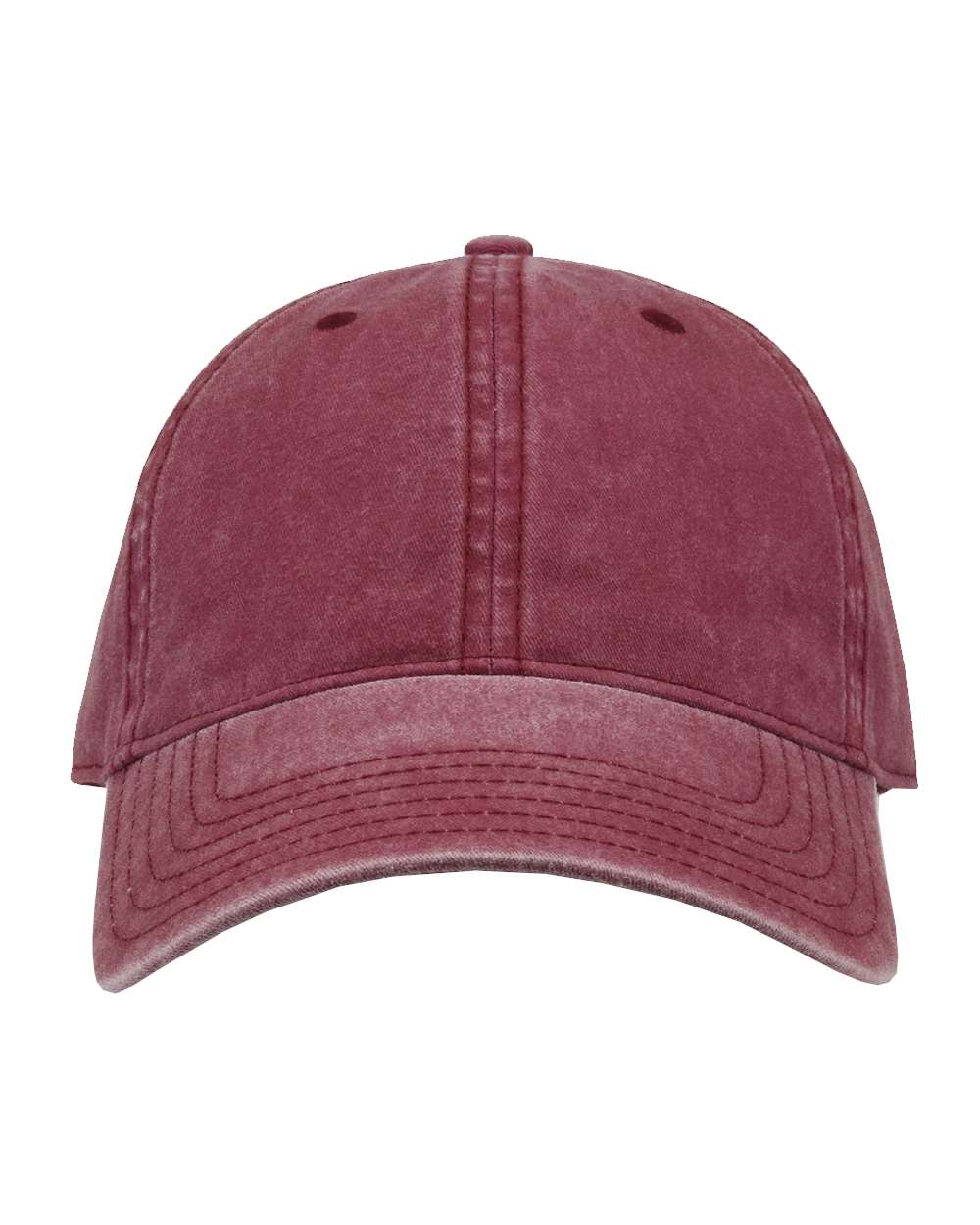 Pigment-Dyed Cap - Front - B13095530 - Dark Maroon