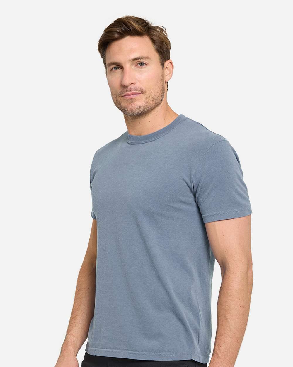 Unisex Colors Garment-Dyed T-Shirt - OnModelSide - B807E0683 - Indigo