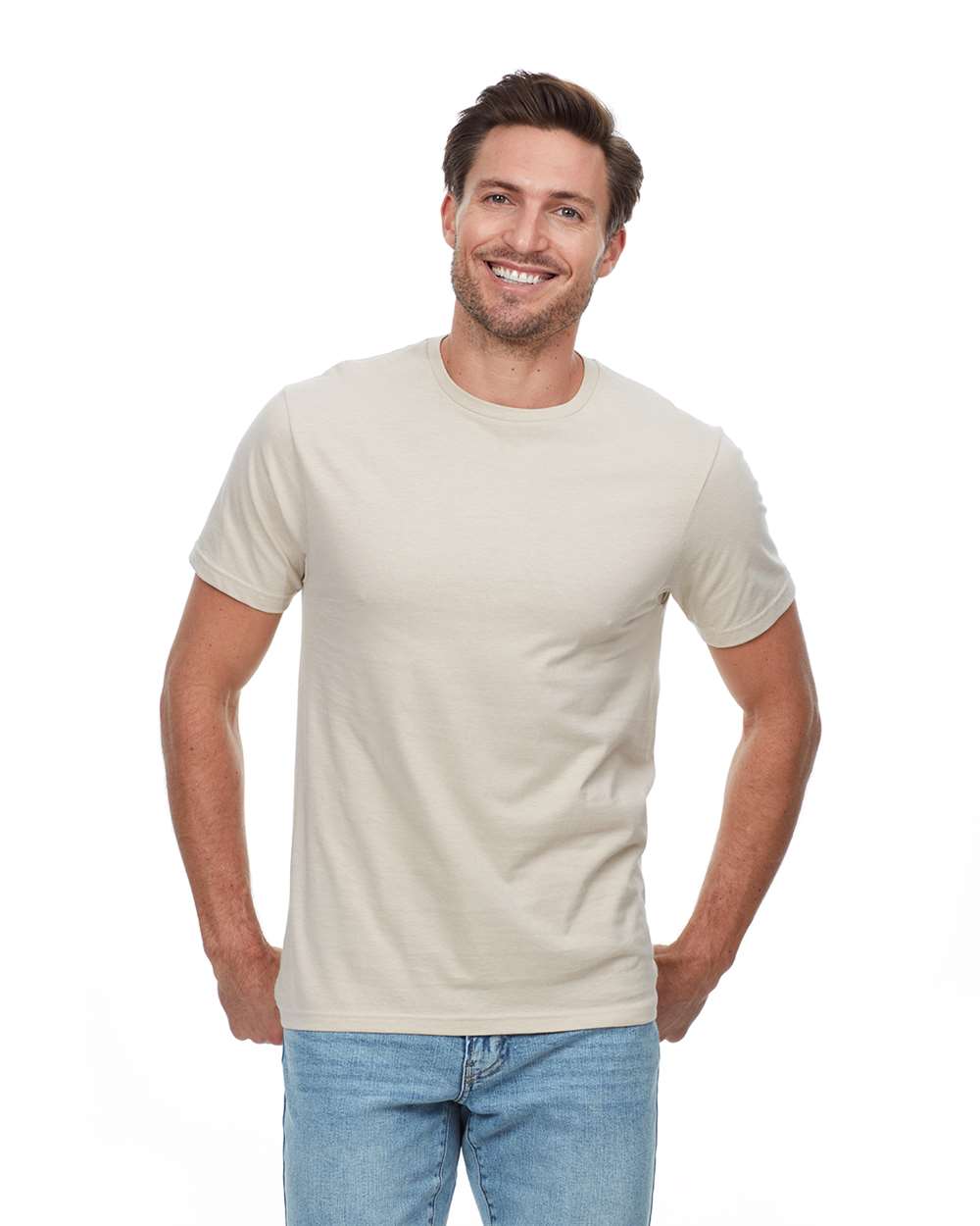 Unisex Epic T-Shirt - OnModelFront - B811E0732 - Sand