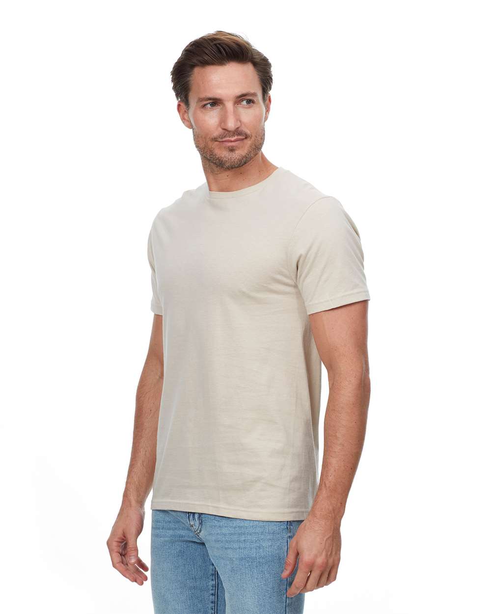 Unisex Epic T-Shirt - OnModelSide - B811E0732 - Sand