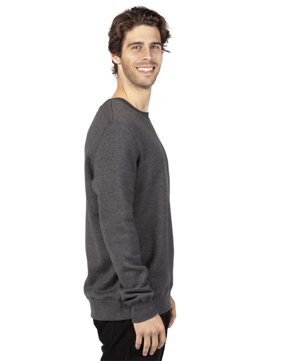 Unisex Ultimate Crewneck Sweatshirt - OnModelSide - B788E0582 - Charcoal Heather