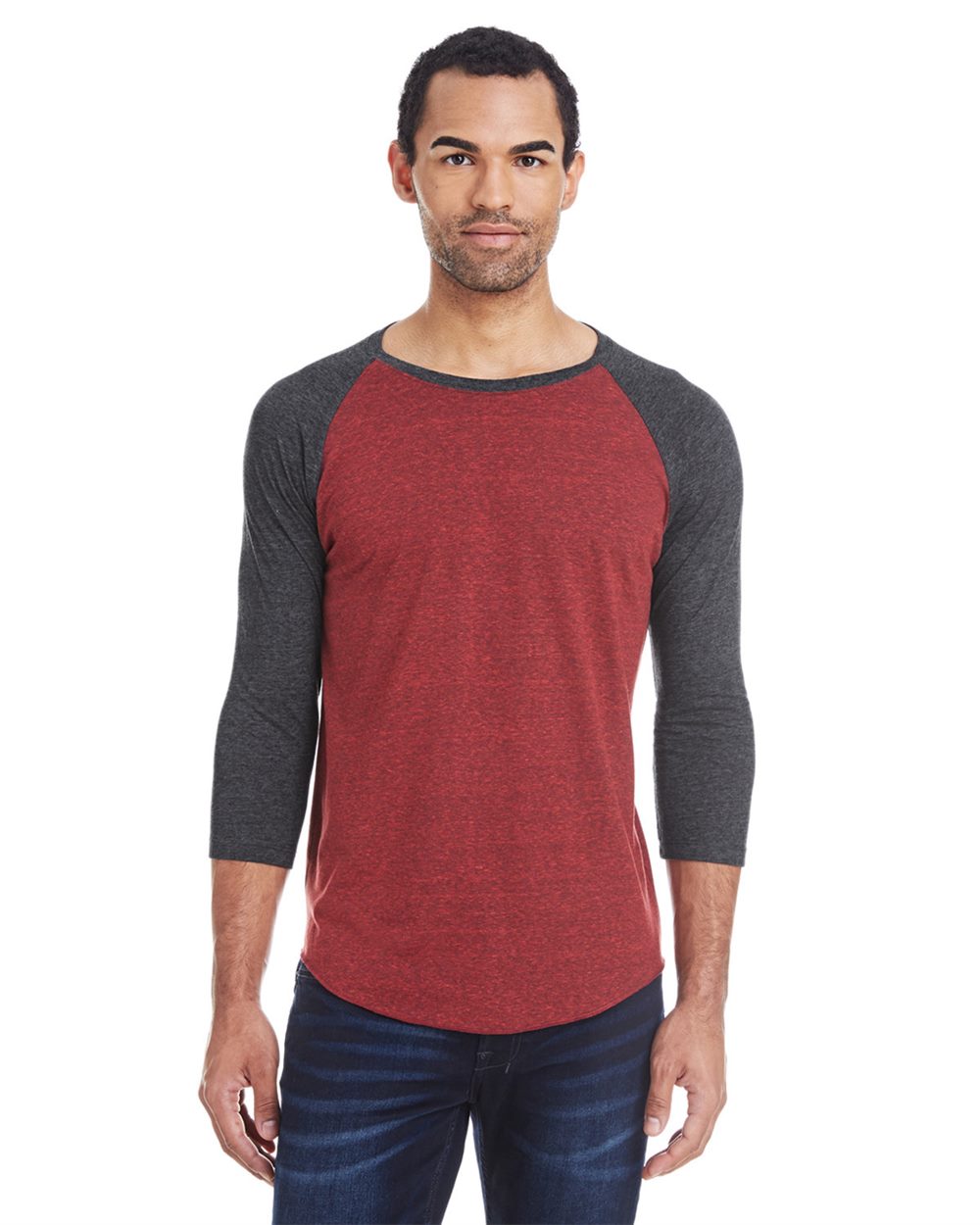 Unisex Triblend Three-Quarter Sleeve Raglan T-Shirt - styleImage