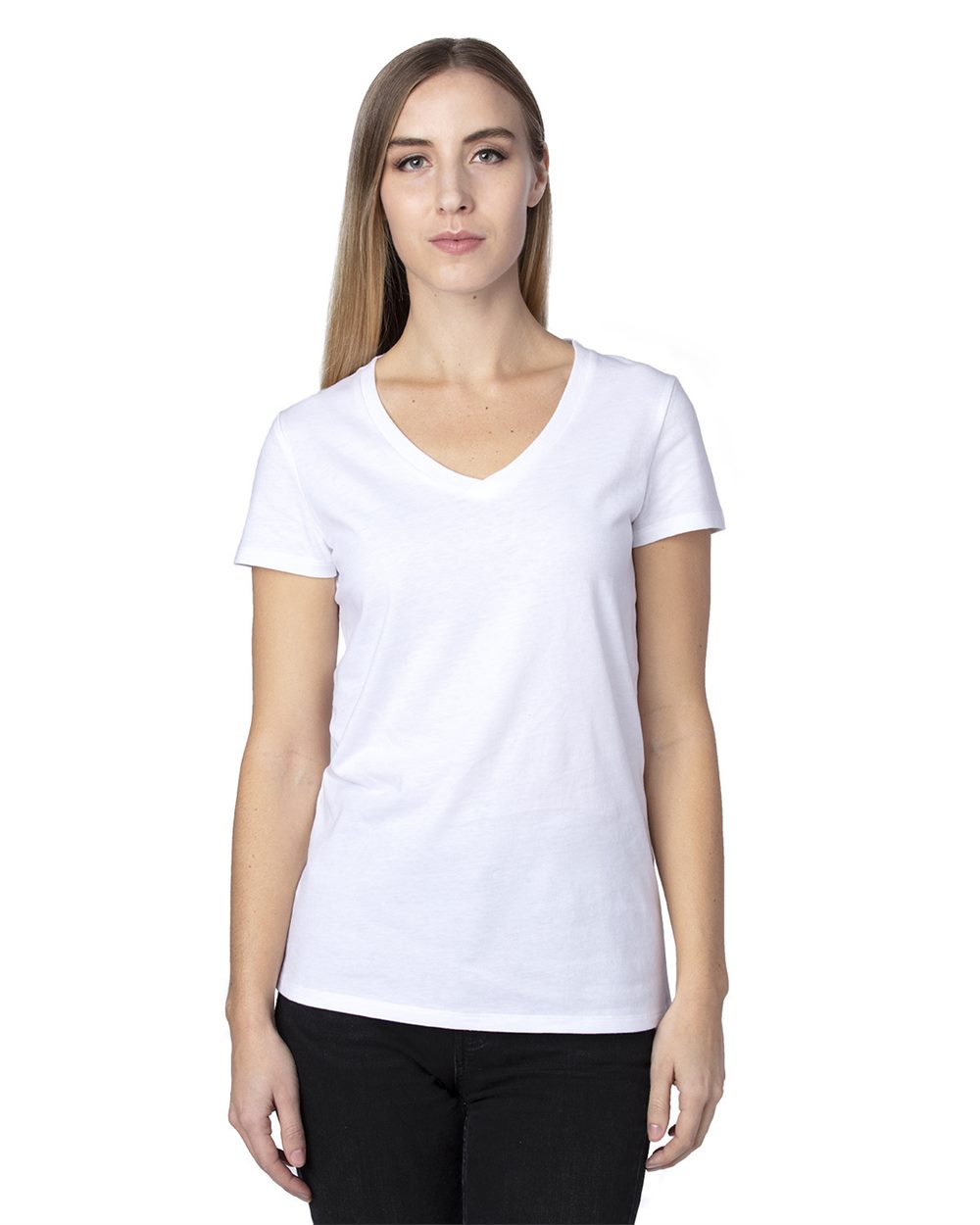 Women's Ultimate CVC V-Neck T-Shirt - styleImage