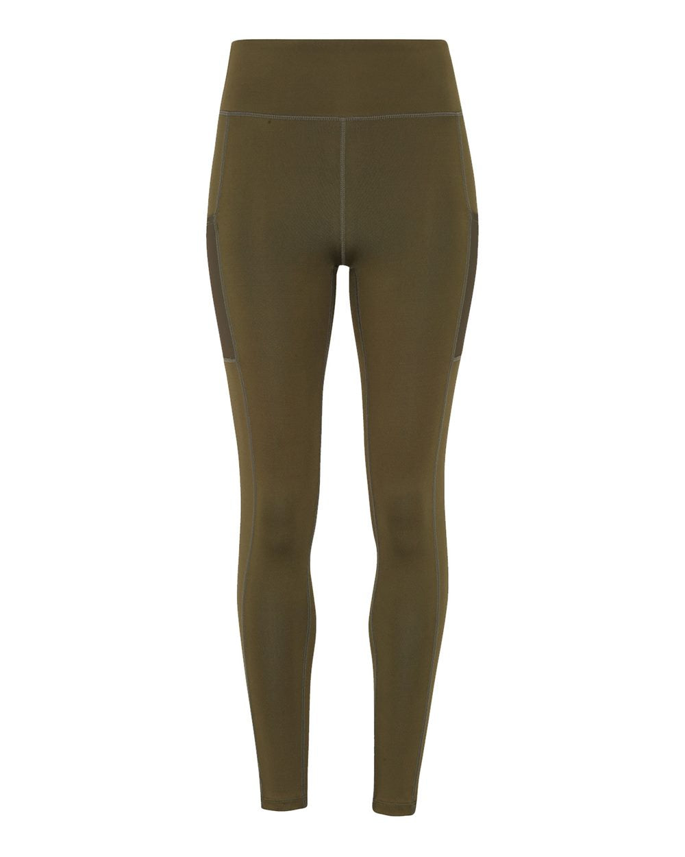 Women's Mesh Pocket Danica Leggings - Front - B856A2542 - Olive
