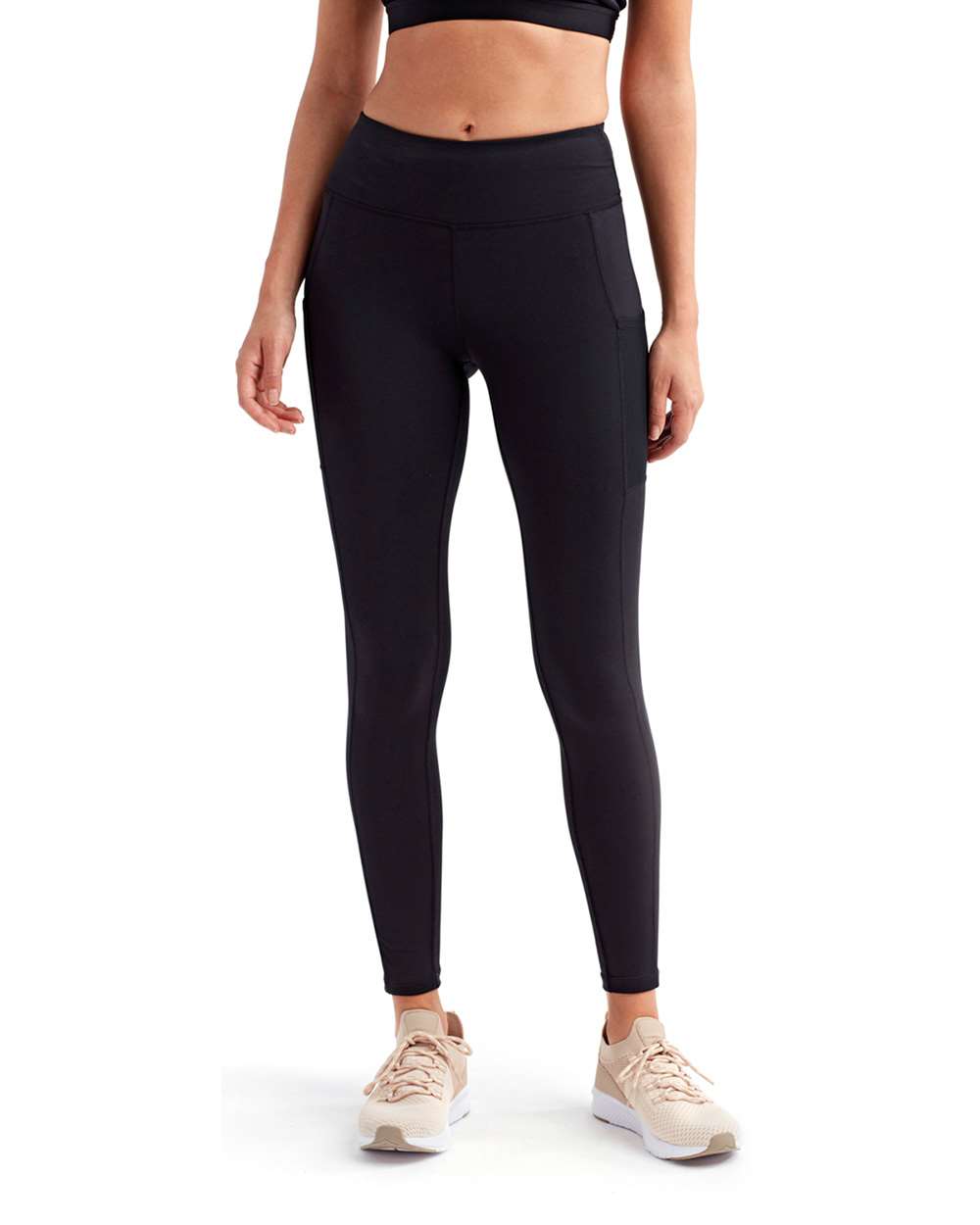 Women's Mesh Pocket Danica Leggings - OnModelFront - B856A2502 - Black