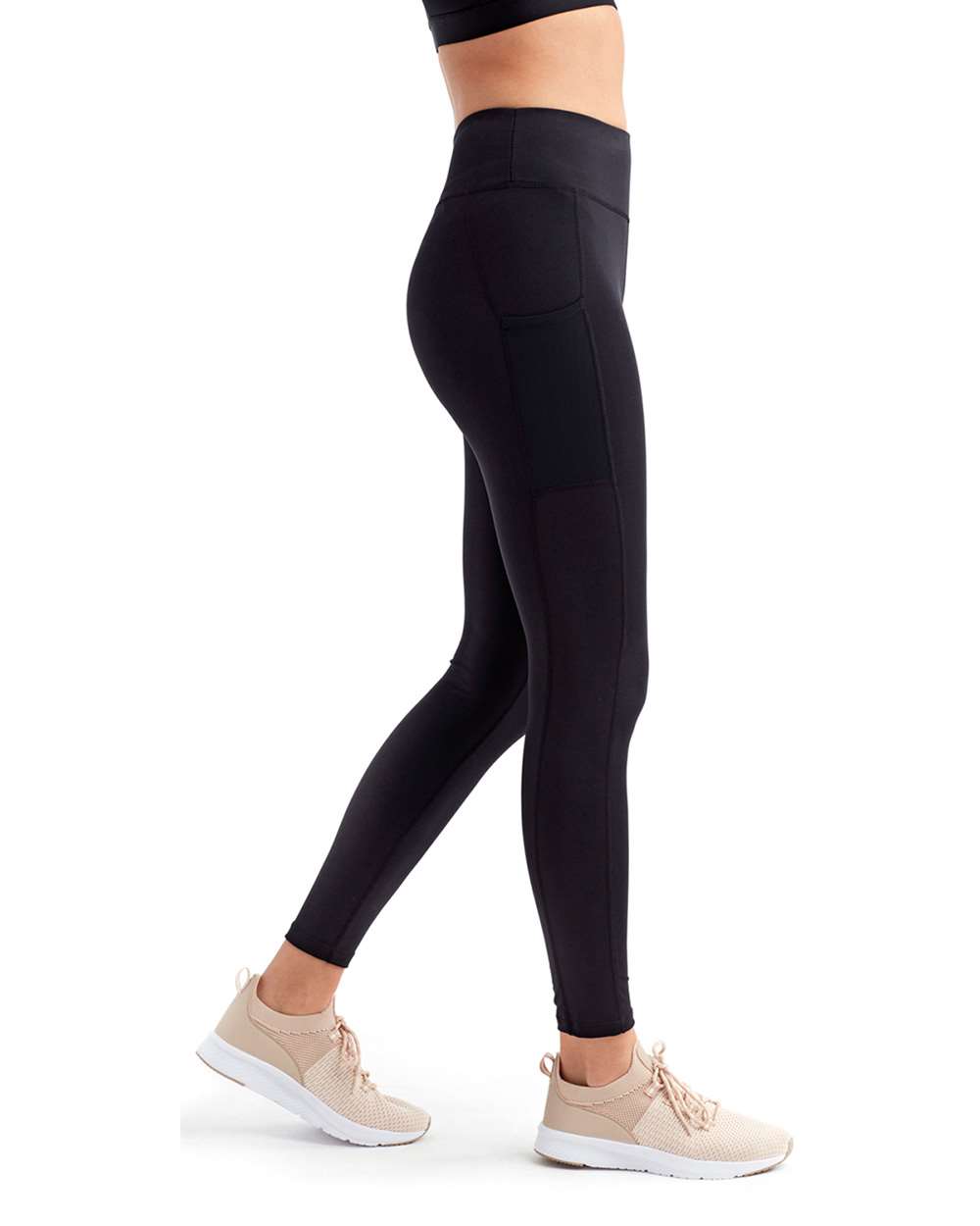 Women's Mesh Pocket Danica Leggings - OnModelSide - B856A2502 - Black