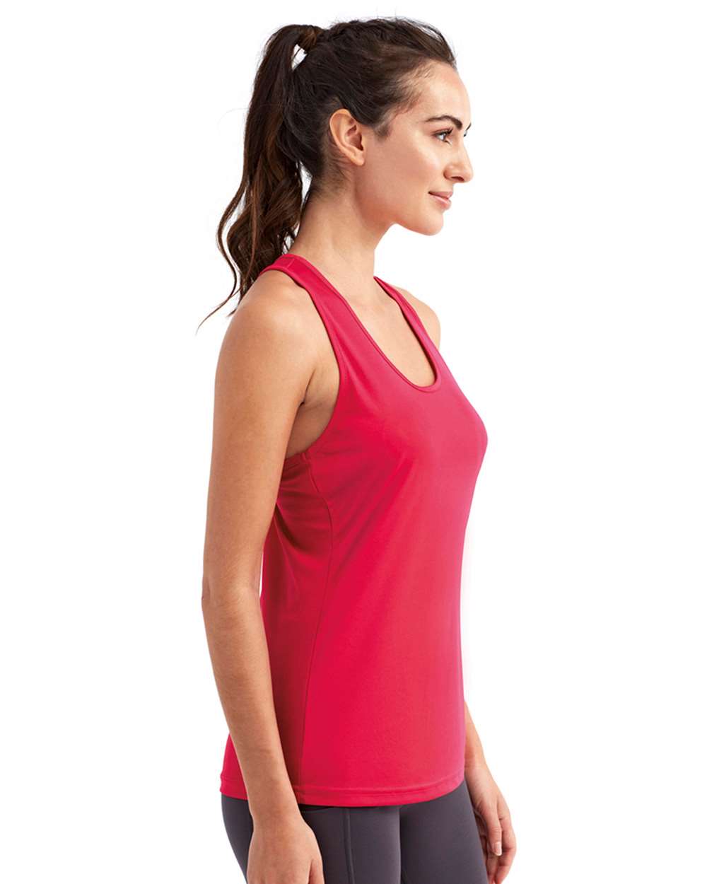 Women's Knot Back Venus Tank - OnModelSide - B848A2692 - Hot Pink