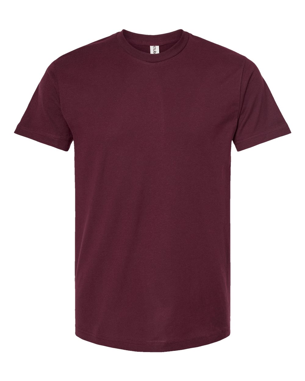 Men's Fine Jersey T-Shirt - Front - B10259702 - Burgundy