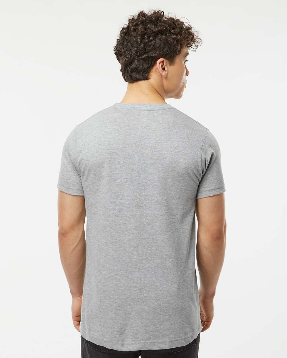 Men's Fine Jersey T-Shirt - OnModelBack - B10259092 - Heather Grey