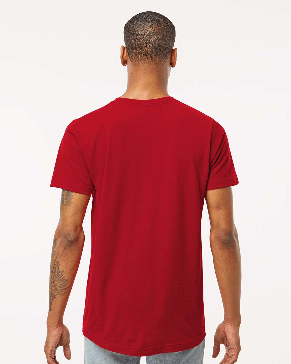 Men's Fine Jersey T-Shirt - OnModelBack - B10259102 - Cardinal