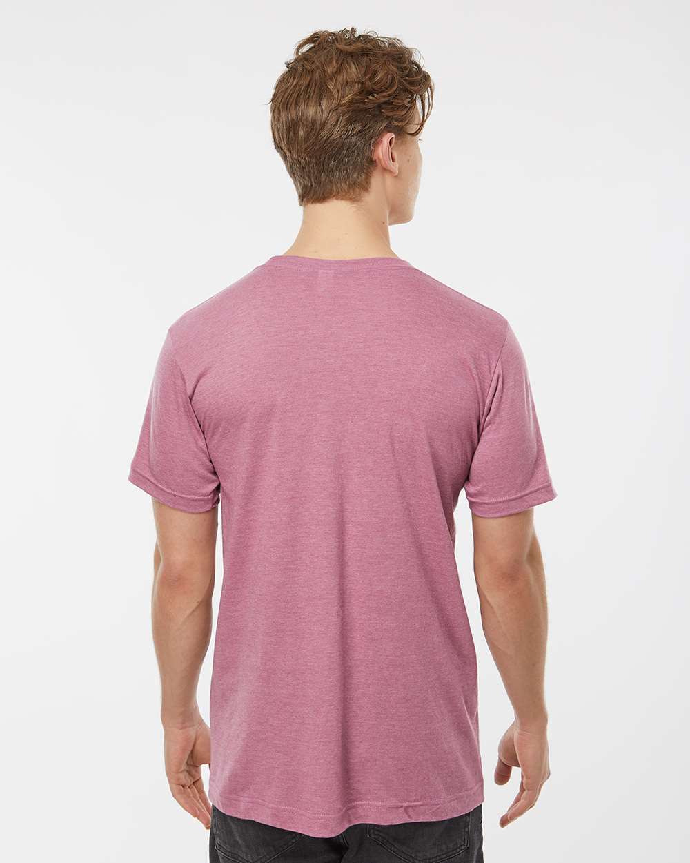 Men's Fine Jersey T-Shirt - OnModelBack - B10259112 - Heather Cassis