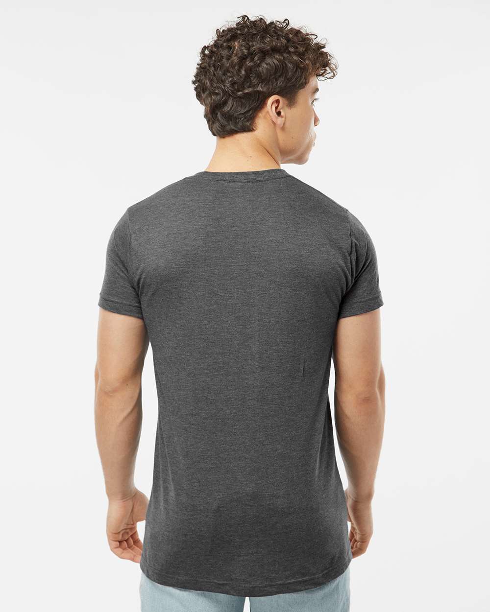 Men's Fine Jersey T-Shirt - OnModelBack - B10259132 - Heather Charcoal