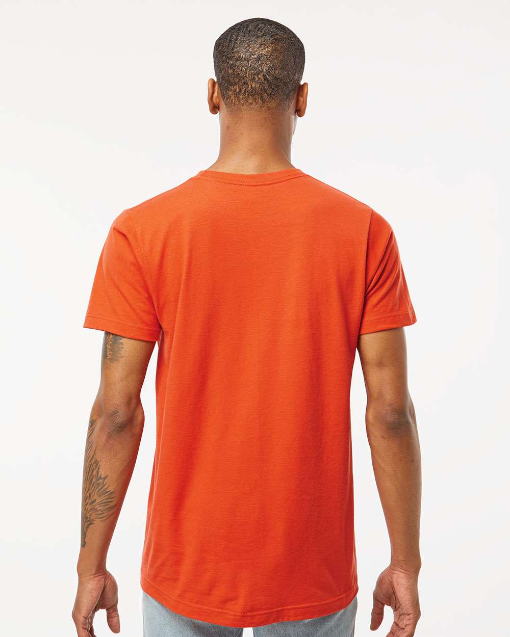 Men's Fine Jersey T-Shirt - OnModelBack - B10259262 - Orange