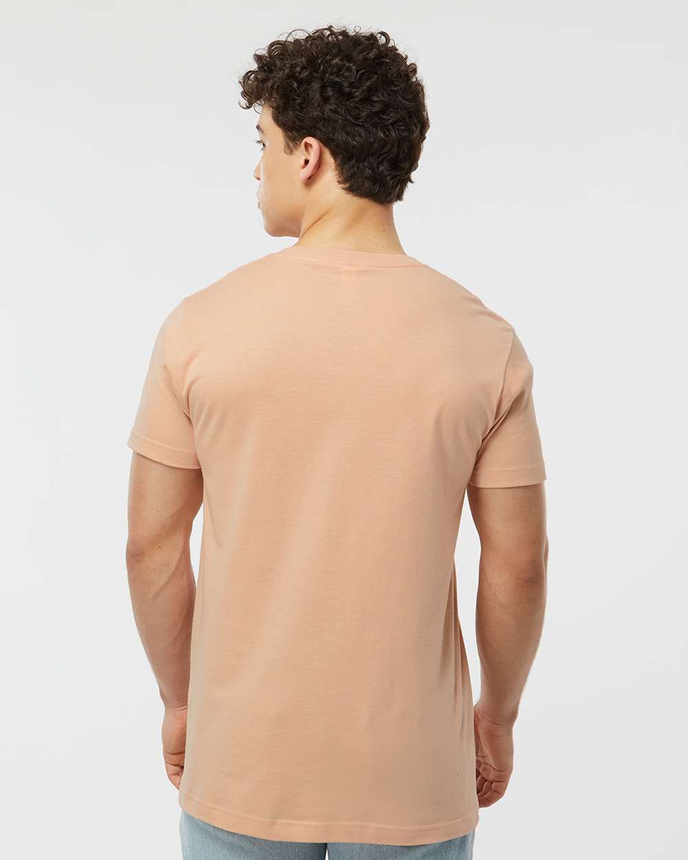 Men's Fine Jersey T-Shirt - OnModelBack - B10259282 - Peach