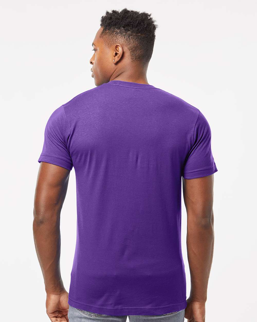 Men's Fine Jersey T-Shirt - OnModelBack - B10259312 - Purple