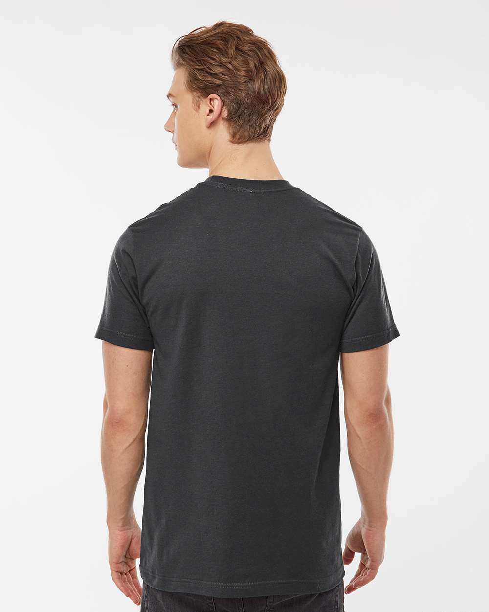 Men's Fine Jersey T-Shirt - OnModelBack - B10259402 - Coal