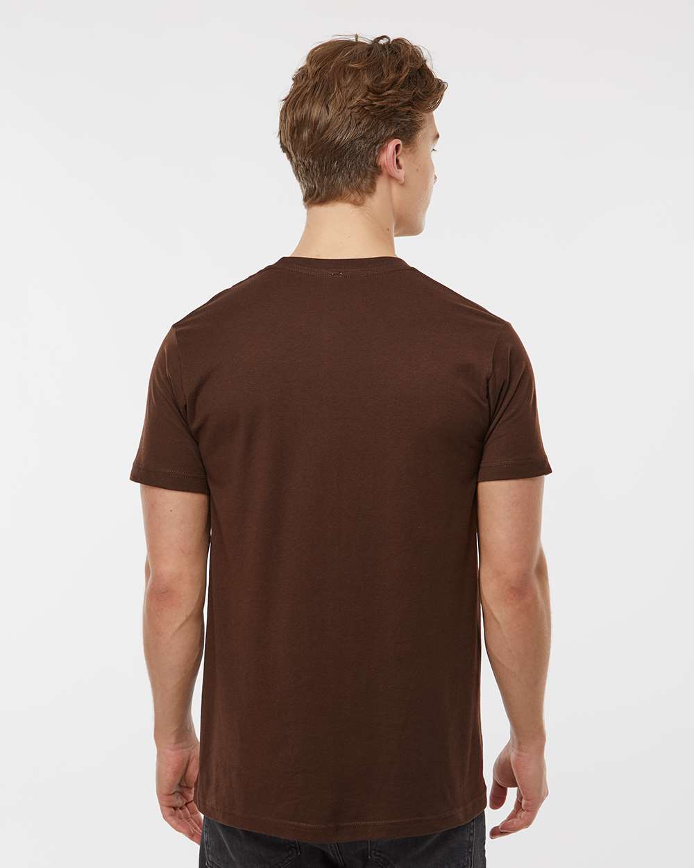 Men's Fine Jersey T-Shirt - OnModelBack - B10259552 - Brown
