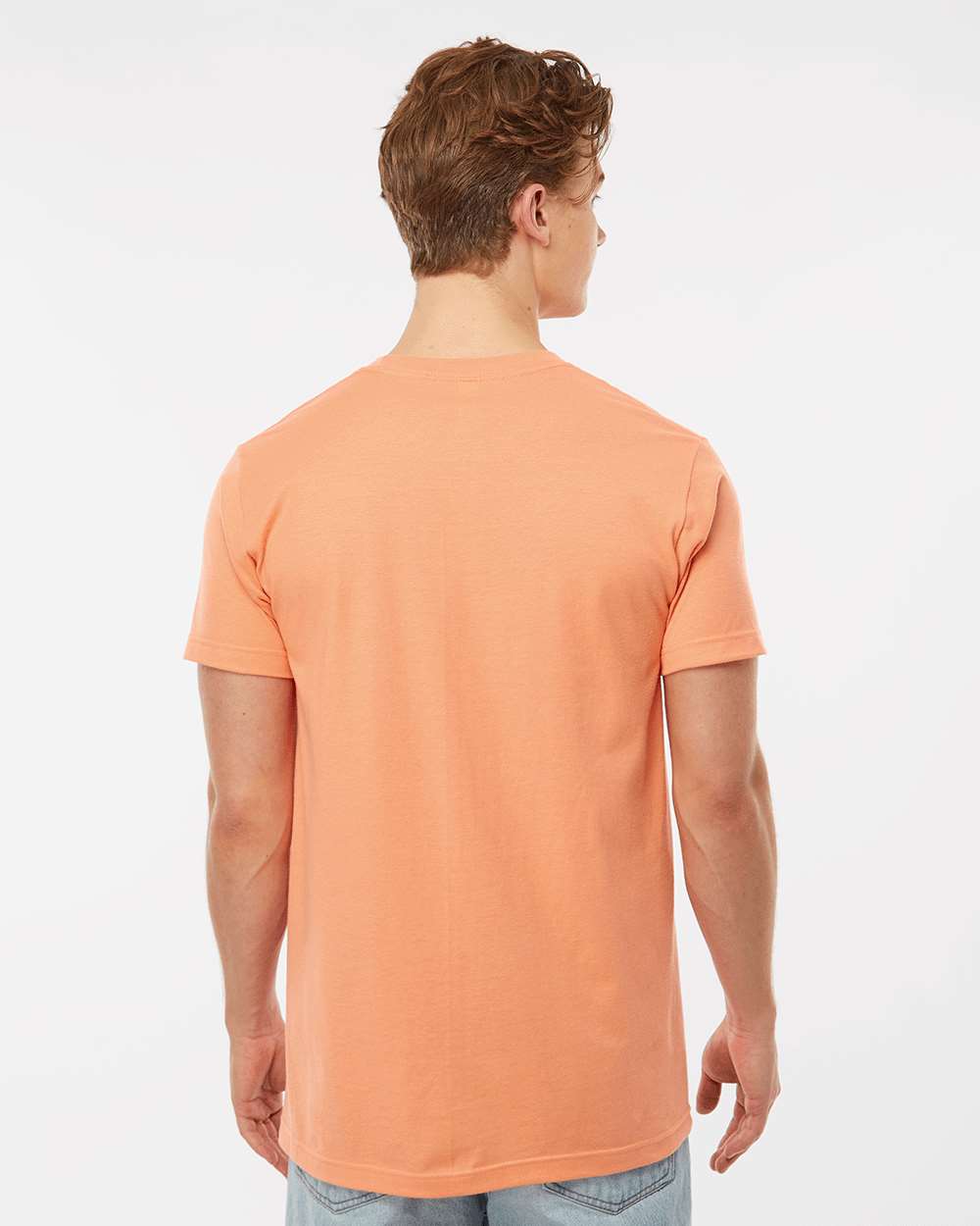Men's Fine Jersey T-Shirt - OnModelBack - B10259662 - Cantaloupe