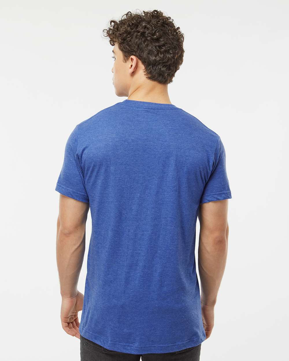 Men's Fine Jersey T-Shirt - OnModelBack - B10259752 - Heather Royal