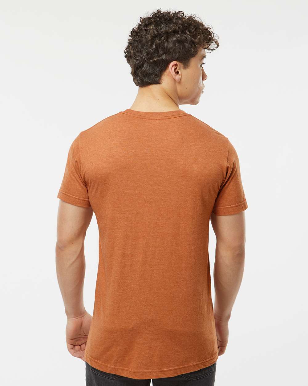 Men's Fine Jersey T-Shirt - OnModelBack - B10259842 - Heather Rust