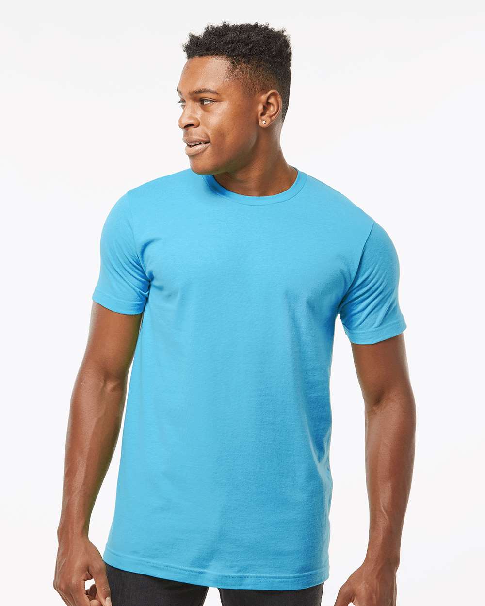 Men's Fine Jersey T-Shirt - OnModelFront - B10259042 - Aqua