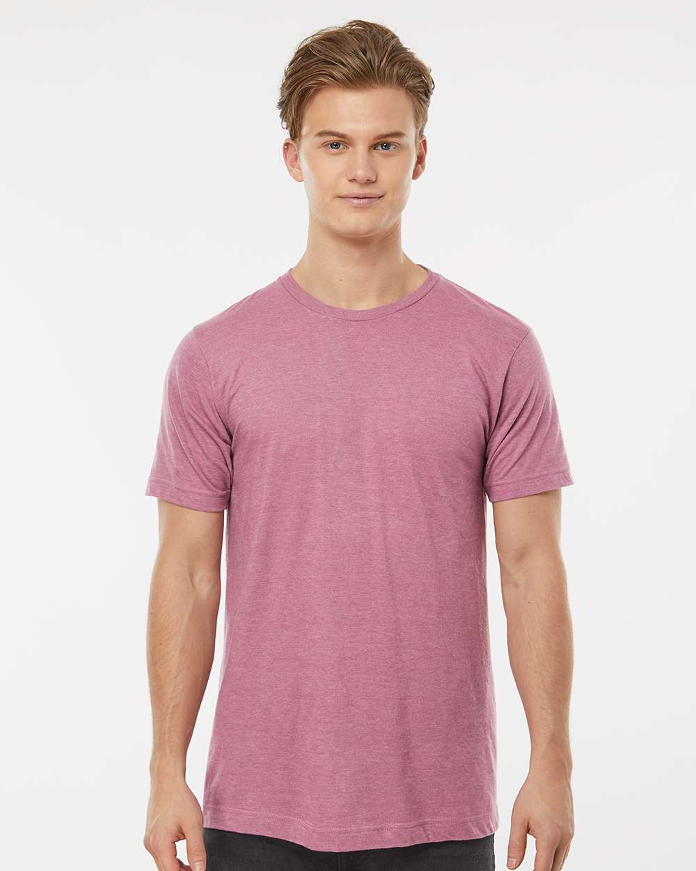 Men's Fine Jersey T-Shirt - OnModelFront - B10259112 - Heather Cassis