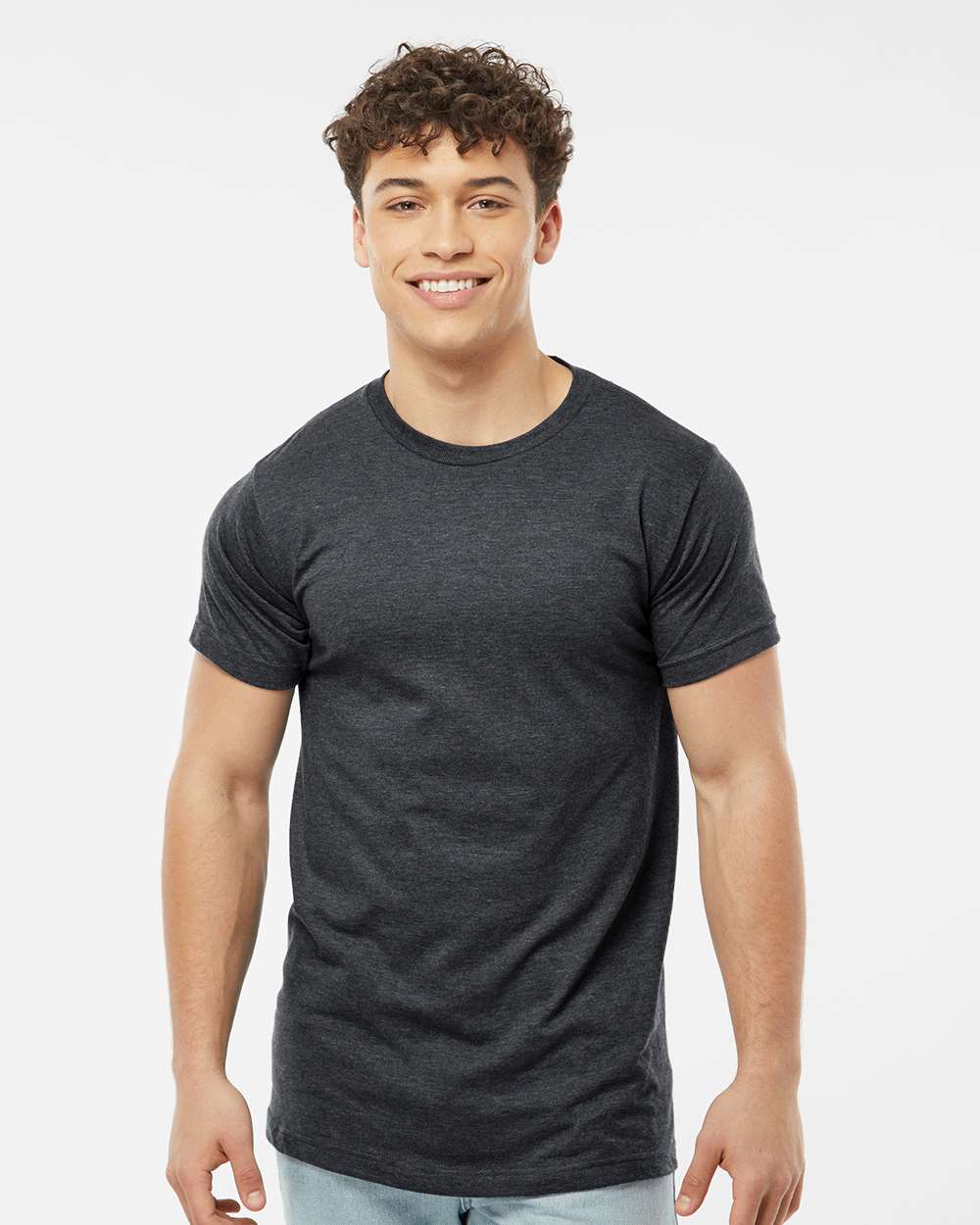 Men's Fine Jersey T-Shirt - OnModelFront - B10259152 - Heather Graphite