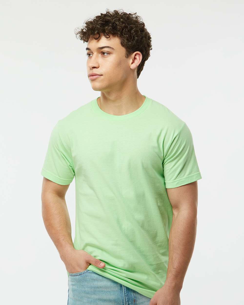 Men's Fine Jersey T-Shirt - OnModelFront - B10259232 - Neo Mint